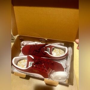 Puma Maroon and White Sneakers